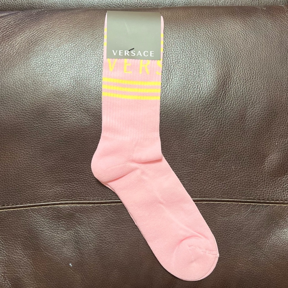 COPY - Versace Pink and Yellow Vintage Socks sz L